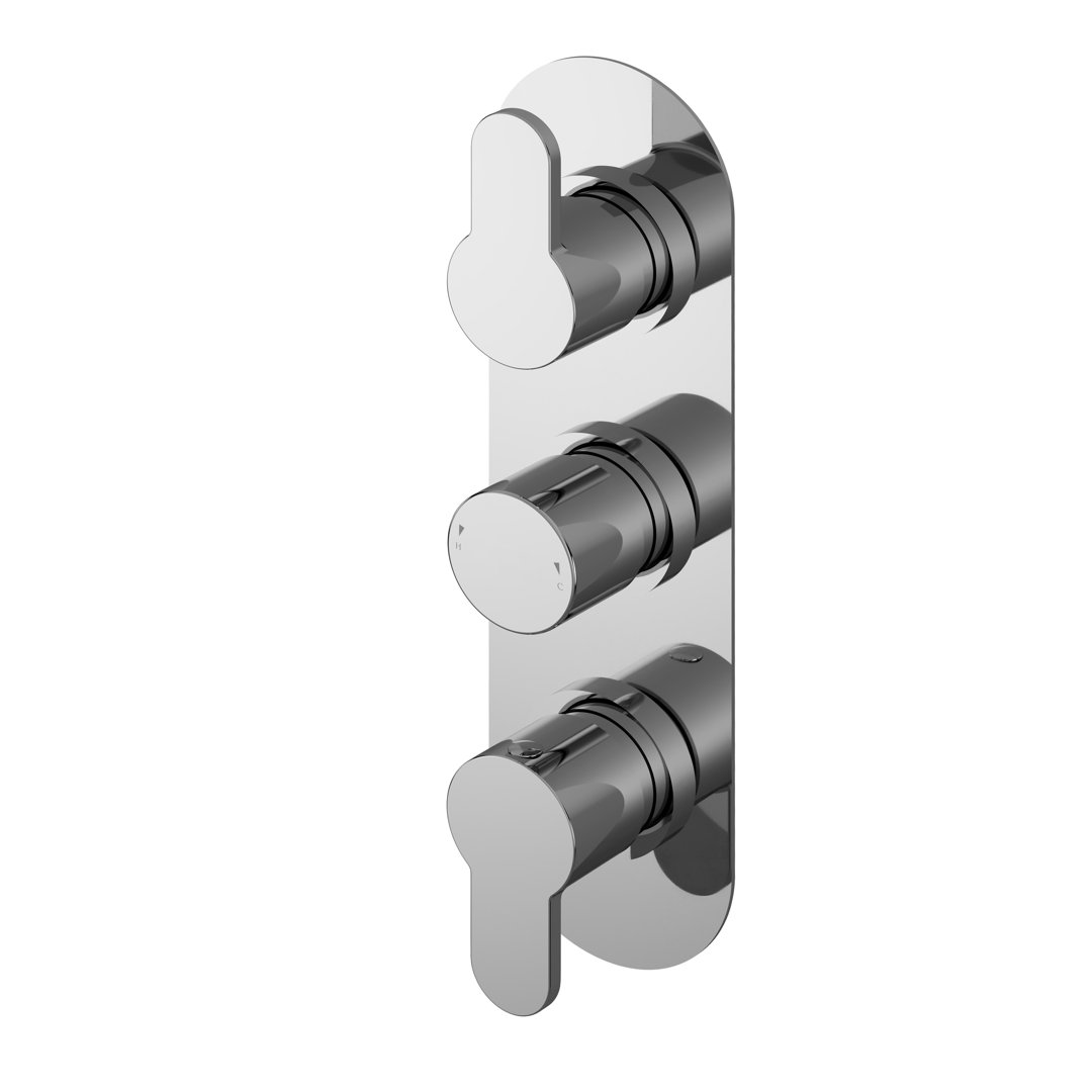 Nuie Arvan Thermostatic Valve Chrome 28cm H X 8cm W X 13.5cm D